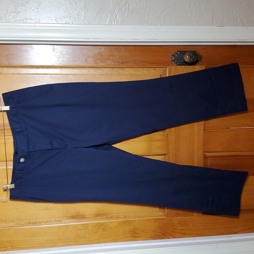 MAIDE BONOBOS 38 X 32 BLUE FLAT FRONT PANTS